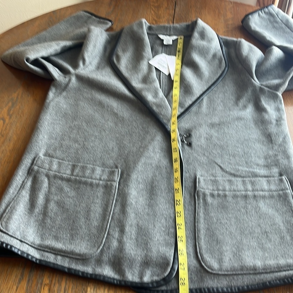 NWT Liz Claiborne Blazer Crisp and Cool Smoke Heat Color Size Large Black Trim - Picture 7 of 14